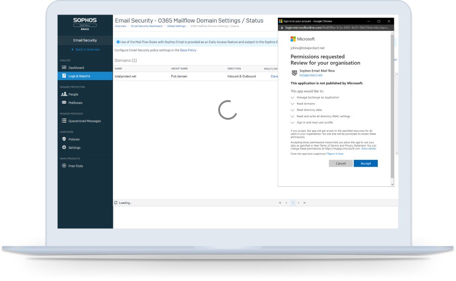 Email Security O365 Screen